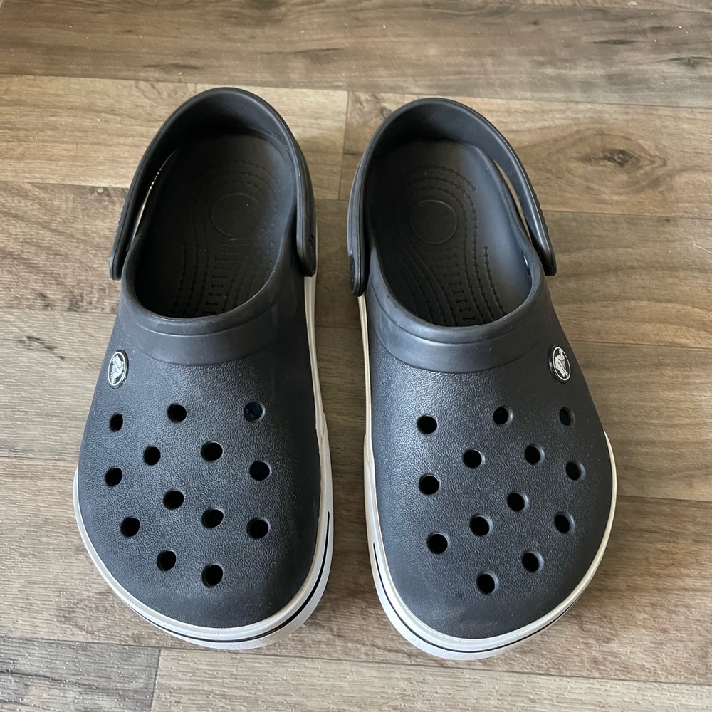 Crocs Crocband Black White Unisex Women 7 Casual Men 5